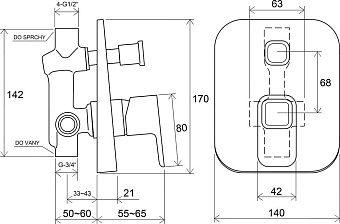 Смеситель для ванны RAVAK 10° X070068 хром