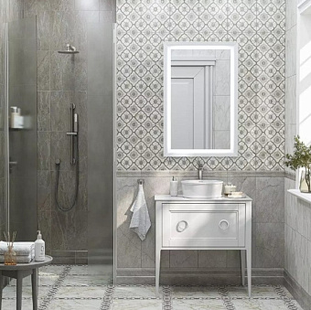 Бордюр KERAMA MARAZZI Кантата OS\A306\SG1609N белый/серый 7,7х40,2см 0,24кв.м.