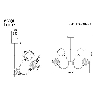 Светильник потолочный Evoluce TRATTI SLE1136-302-06 360Вт E27