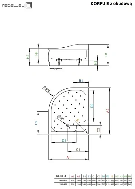 Душевой поддон RADAWAY Korfu 4E81400-03L 100х80см
