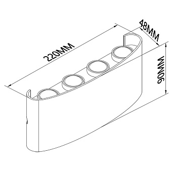Светильник фасадный Mantra ARCS 7813 8Вт IP54 LED темно-серый