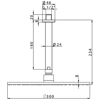 Верхний душ Cisal Shower DS01370021 хром