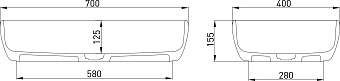 Раковина накладная SALINI LUCE 110721MRF S-Stone матовая 70х40см