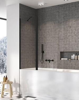 Стеклянная шторка на ванну RADAWAY Nes Black PND II 110 L 150х110см