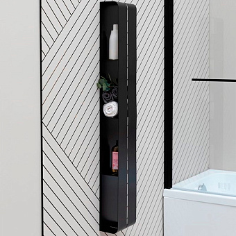 Полка в ванную AQUANET Магнум 302228 4-ярусная 12х20см чёрный