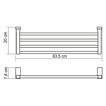 Полотенцедержатель WASSERKRAFT Lopau K-6000 K-6011 хром 63,5см