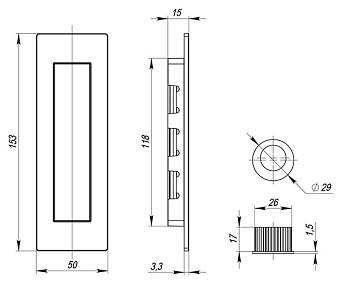 Ручки купе ARMADILLO SH010 URB OB-13 античная бронза