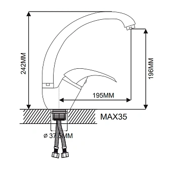 Смеситель для кухни Maxonor MN4115-2 поворотный излив хром