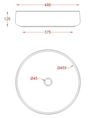 Раковина накладная ArtCeram COGNAC COL002 17 00 48х48см