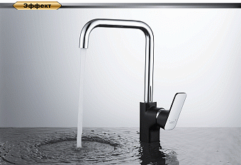 Смеситель для кухни D&K BerlinTechnische DA1432495 высокий излив чёрный/хром