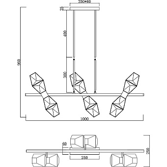 Светильник подвесной Maytoni Coctail time MOD325PL-06G 168Вт G9
