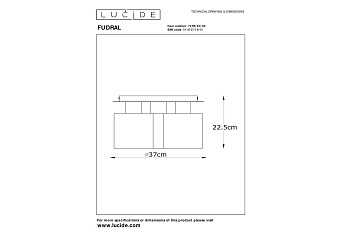 Светильник потолочный Lucide FUDRAL 74115/03/30 10Вт E27
