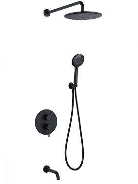 Душевая система Abber Wasser Kreis AF8117B чёрный матовый