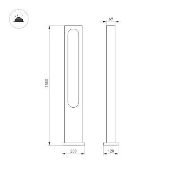 Светильник ландшафтный Arlight Muse 035395 18Вт IP65 LED тёмно-серый