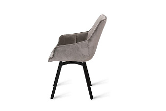 Кухонный стул поворотный AERO 56х61х85см велюр/сталь Light Grey