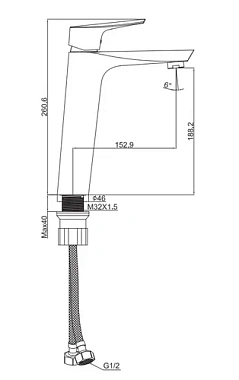 Смеситель для раковины Maxonor MN1173-8 белый