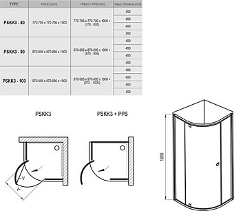 Угловое ограждение RAVAK Pivot PSKK11 376AA100Z1 190х100см стекло белый