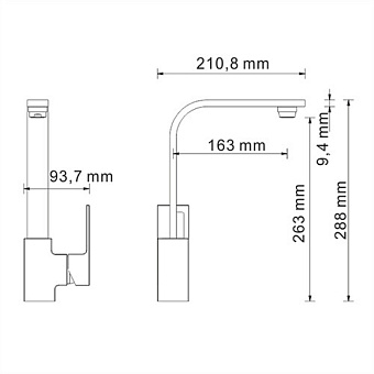 Смеситель для кухни WASSERKRAFT Alme 1507 поворотный излив хром
