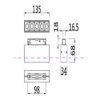 Магнитный трековый светильник Maytoni Points TR014-2-10W3K-B 10,1Вт LED чёрный