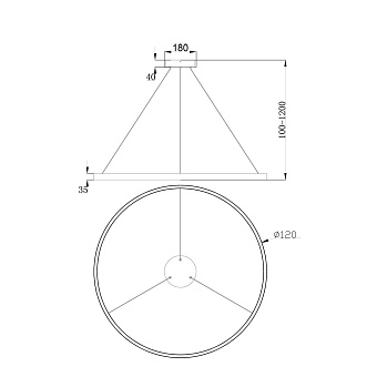 Светильник подвесной Maytoni Rim MOD058PL-L65W4K 81Вт LED