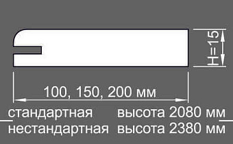 Доборная планка телескопическая Ока белый МДФ 200х2080х15мм
