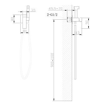 Гигиенический душ Abber Wasserfall AF8625 хром
