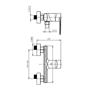 Смеситель для душа CAPRIGO ATLANTIC 51-016-crm хром