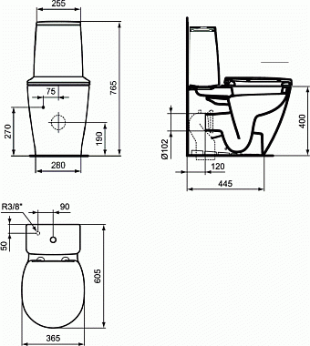 Чаша для унитаза IDEAL STANDARD CONNECT SPACE E119601 без микролифта