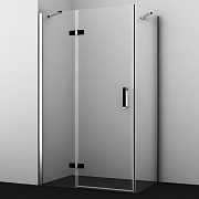 Угловое ограждение WASSERKRAFT Aller 10H07LBLACK 200х120см стекло прозрачное