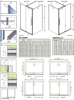 Боковая стенка душевого угла RADAWAY Furo 10110480-01-01 200х48см стекло прозрачное