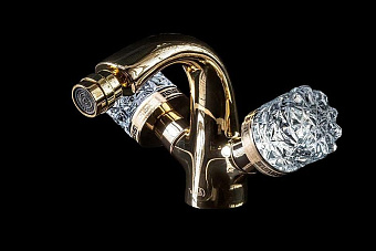 Смеситель для биде Boheme Crystal 296-CRST золотой
