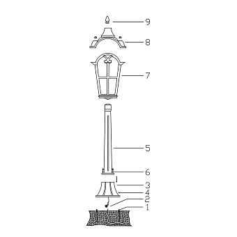 Светильник ландшафтный Maytoni Albion O413FL-01GB1 60Вт IP44 E27 чёрный с золотом