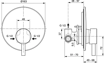 Смеситель для душа IDEAL STANDARD CERALINE A6940XG чёрный матовый