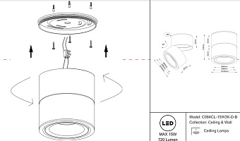 Светильник потолочный Maytoni Yin C084CL-15W4K-D-B 15Вт LED