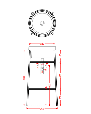 Консоль под раковину ArtCeram Fuori Scala ACA054 56 moka