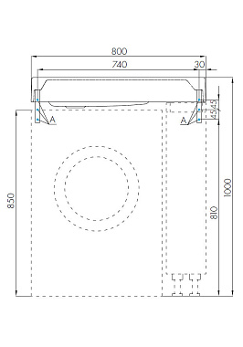 Раковина встраиваемая сверху Акватон Рейн 1A72113KRW210 80х50см