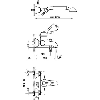 Смеситель для ванны Cisal Arcana Royal AY00012021 хром