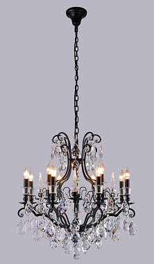 Люстра подвесная CRYSTAL LUX MAGNIFICO MAGNIFICO SP13 BLACK/TRANSPARENT 780Вт 13 лампочек E14