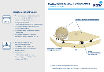 Душевой поддон RGW Stone Tray 16155099-03 ST/T-Be 90х90см