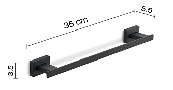 Полотенцедержатель Gedy Atena 4421/30(14) чёрный матовый 35см