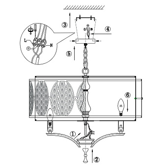 Люстра подвесная Maytoni Leaf H425-PL-07-G 40Вт 7 лампочек E14