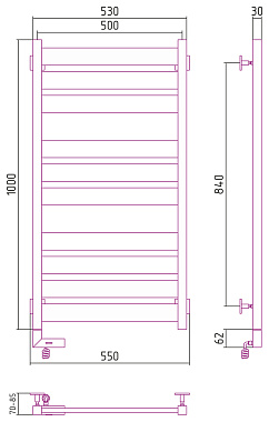 Полотенцесушитель СУНЕРЖА 15-5602-1050 Титаниум