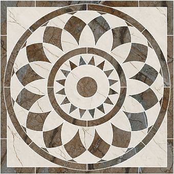 Декор KERAMA MARAZZI Театро ID111 Бежевый/Коричневый 100х100см 1кв.м.