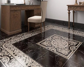 Напольная плитка ALMA CERAMICA Arina TFU03ARA200 чёрный 41,8х41,8см 1,747кв.м. глянцевая