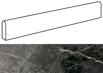 Плинтус Atlas Concord Италия Marvel Pro ADWE Noir St. Laurent Battiscopa Lappato 60х7,2см 0,432кв.м.