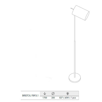 Торшер Lucia Tucci BRISTOL F893.1 60Вт E27