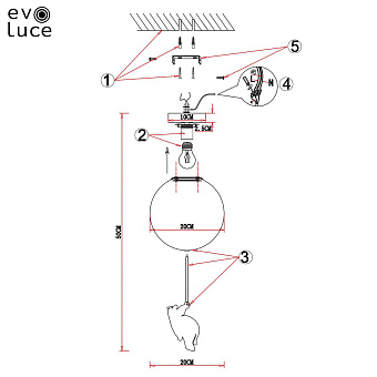 Светильник подвесной Evoluce MODENA SLE115412-01 60Вт E27