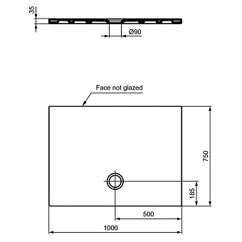 Душевой поддон IDEAL STANDARD STRADA T2575YK 75х100см