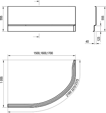 Экран для ванны RAVAK Rosa CZK1200AN0 218см