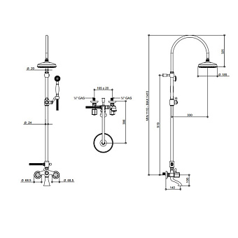 Душевая система Bongio Fleur Noir 12536CR0D хром